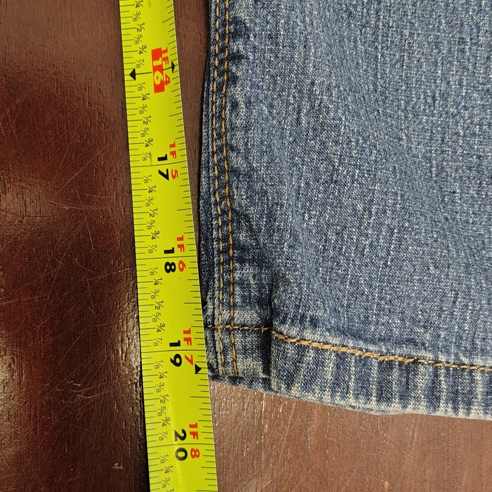 Levi Strauss Signature Women Blue Crop Capri Jeans Mid Rise Straight Leg Size 12 - Picture 12 of 14